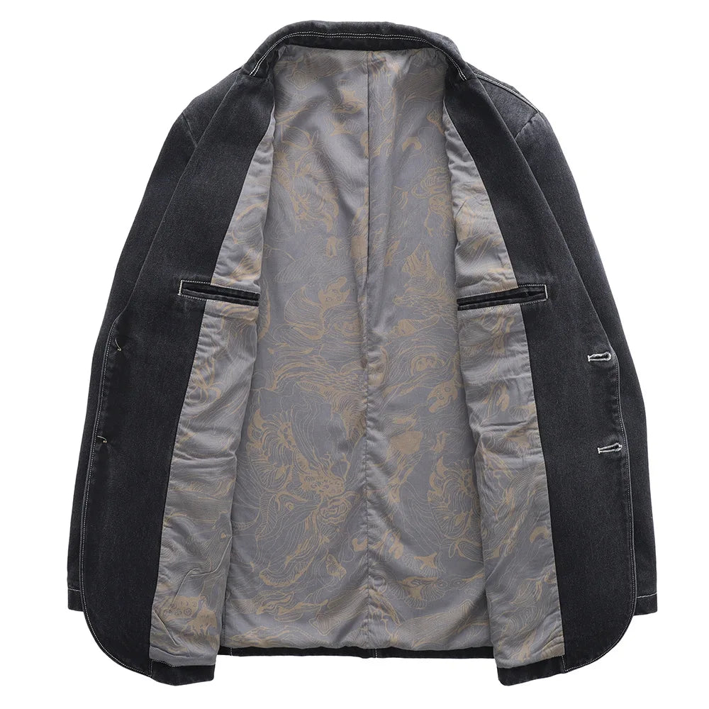 Demin Blazer Slim Fit Modern Männer