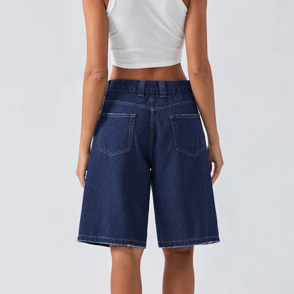 Damen Bermuda Shorts Loose Fit Jeans Bequem