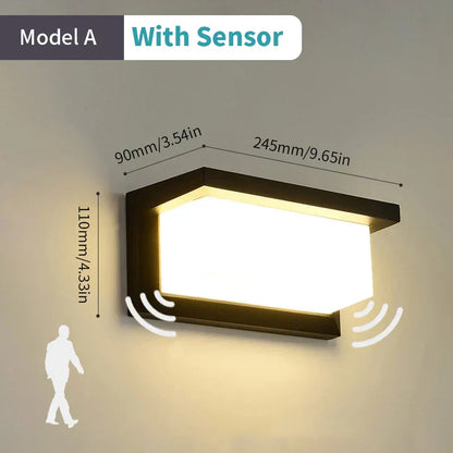 LED Wandleuchte Außen Innen Bewegungsmelder Dimmbar Wasserdicht