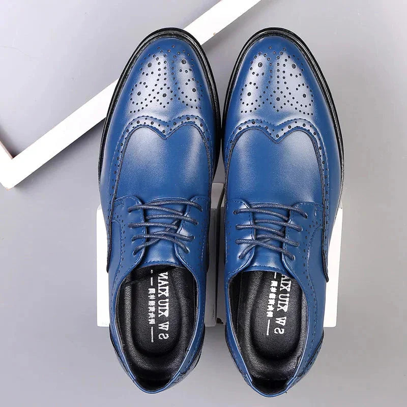 Herren Anzug Schuhe Bequem Oxford Schuhe Schwarz