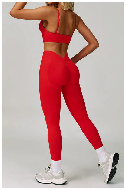 Sport Outfit Set Damen 3-teilig Leggings BH Jacke