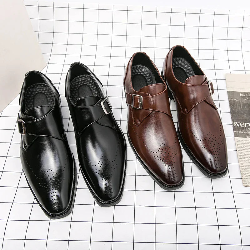 Leder Anzugschuhe Herren Hochwertig Schwarz
