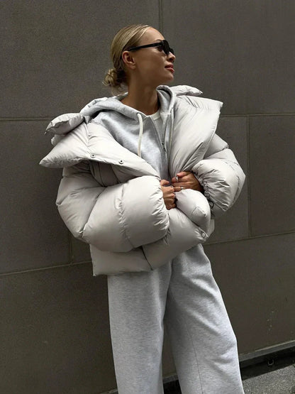 Modische Steppjacke Anthrazit Damenjacke Warm