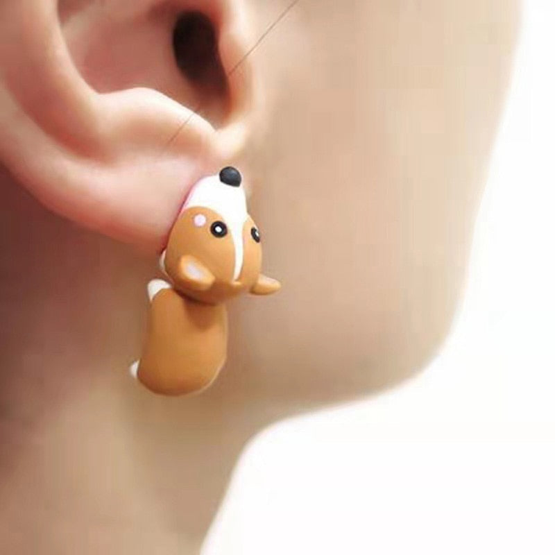 Tierohrringe Cartoon Kreative Tierbiss Schmuck