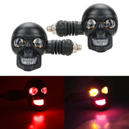 Skull LED Motorrad Blinkleuchte Grusel Design