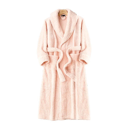 Veloura Luxus Bademantel Damen rosa – weicher Plush Morgenmantel