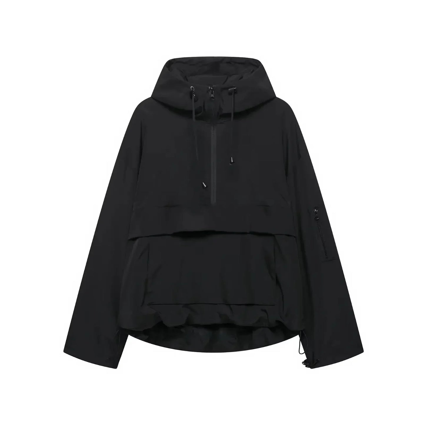 Damen Skijacke Warm Kapuzenjacke Schwarz