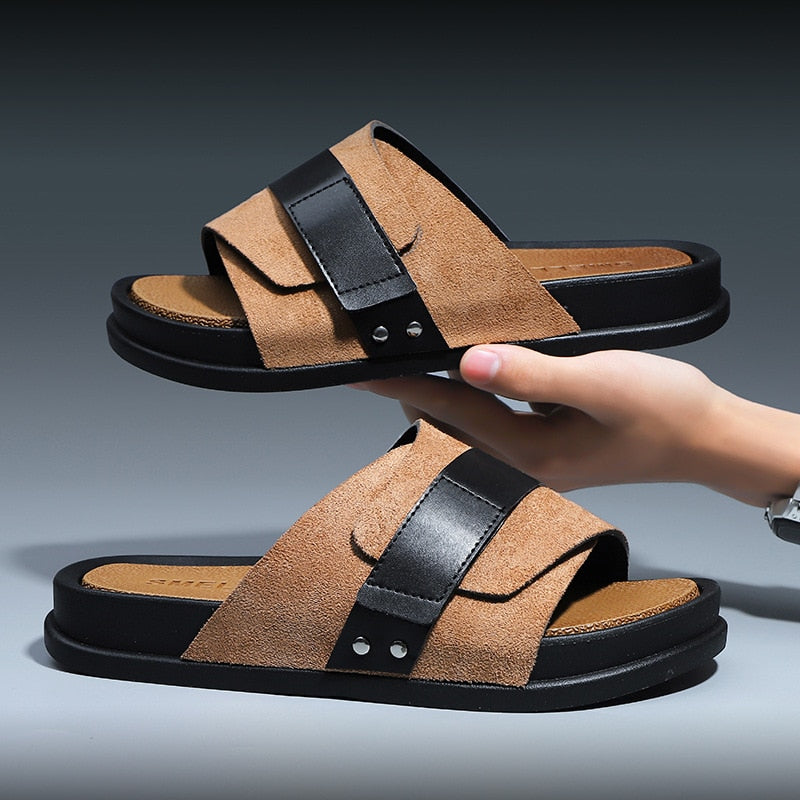 Herren Sandalen Leder Matt Schuhe Sommer - BerlinGlamour