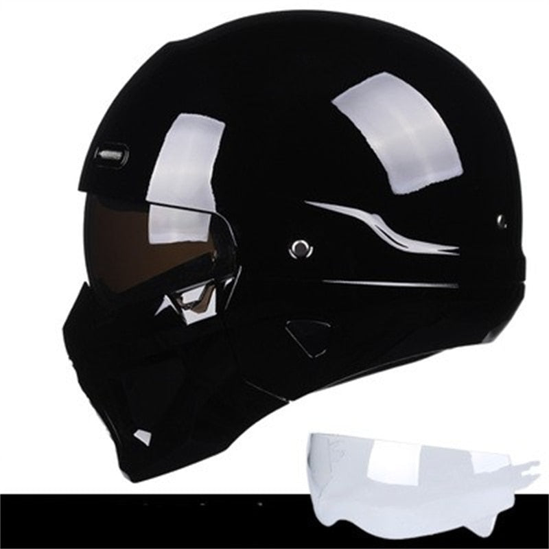 Vollgesichtshelm Abnehmbar Sporthelm Motorradhelm Schwarz