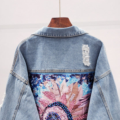 Große Damen Denimjacke Oversized Trendy - BerlinGlamour