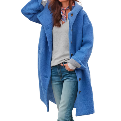 Damen Winterjacke Warm Kapuze Schwarz