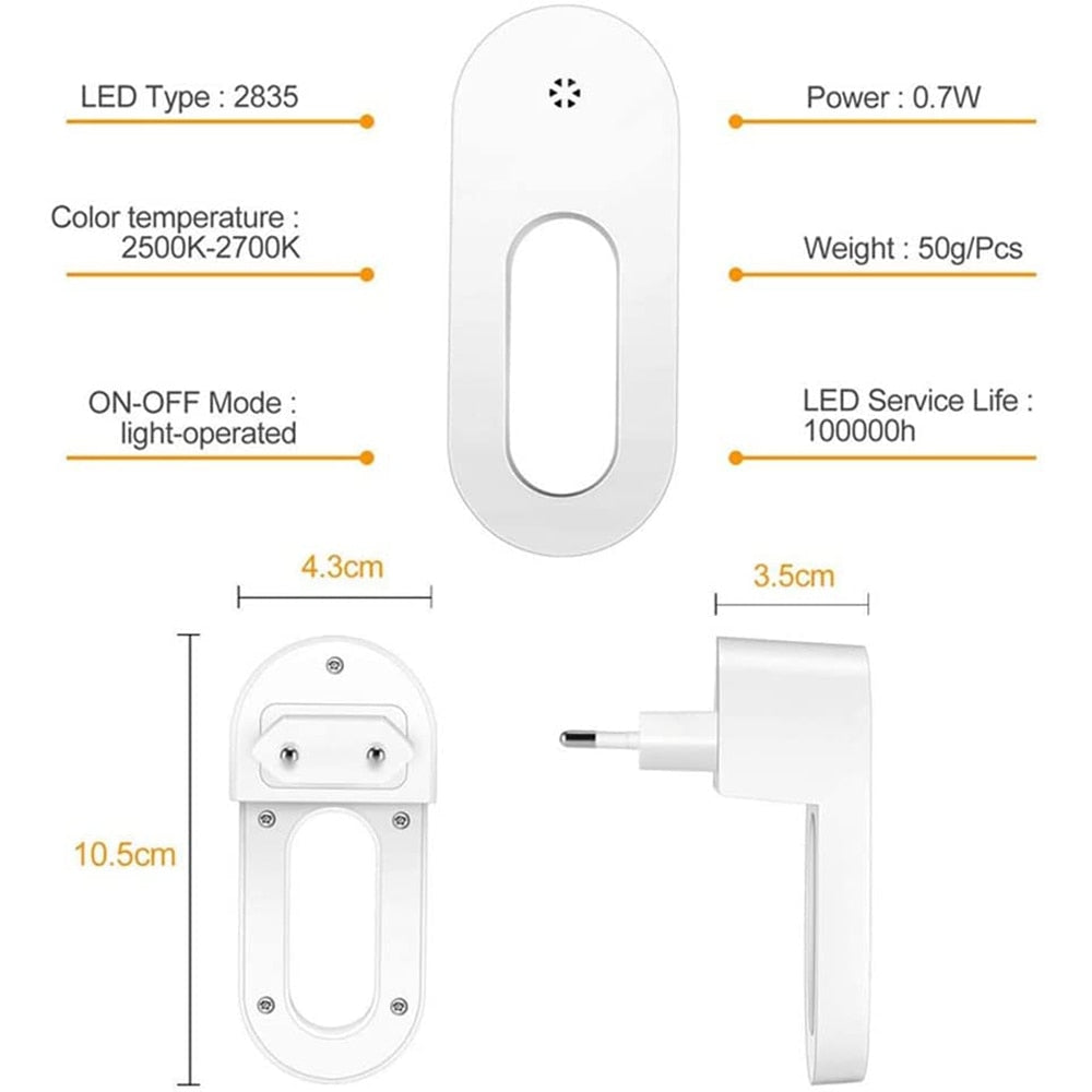 Energiesparstecker Wandnachtlicht Mit Sensor Automatisch - BerlinGlamour