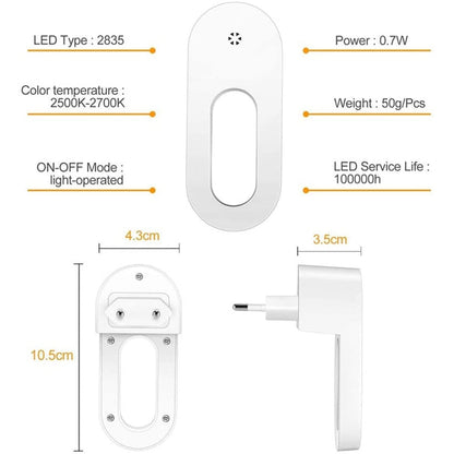 Energiesparstecker Wandnachtlicht Mit Sensor Automatisch - BerlinGlamour