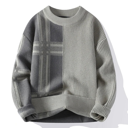 Herren Pullover Rundhals Colorblock Warm Winter