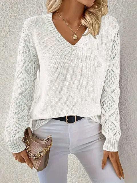 Strickpullover V-Ausschnitt Damen Modern