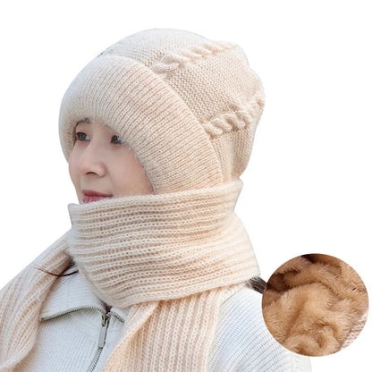 Warme Wintermütze Schal Plüsch Set