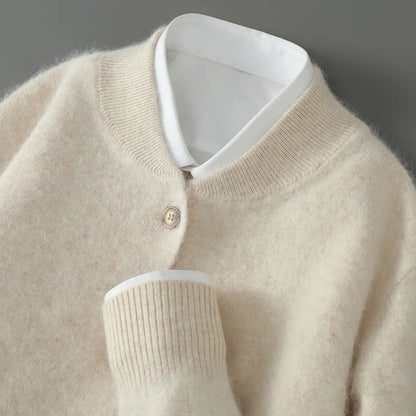 Damen Strickjacke Weich mit Knöpfen Vorne - BerlinGlamour
