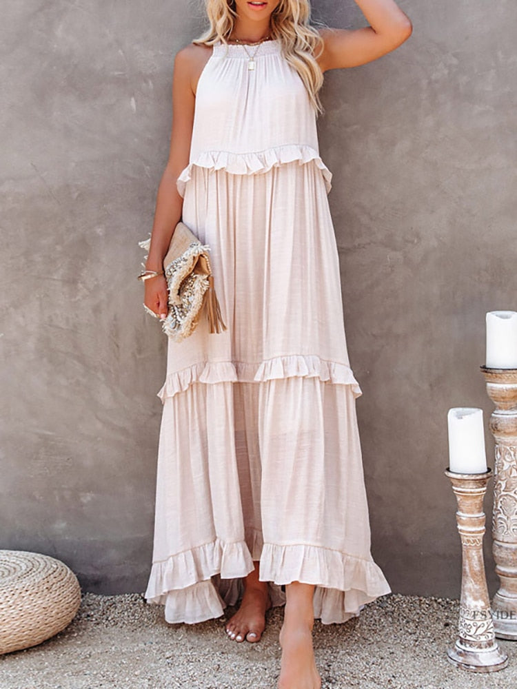 Sommerkleid Damen Modern Geschnürt Frühlingslook