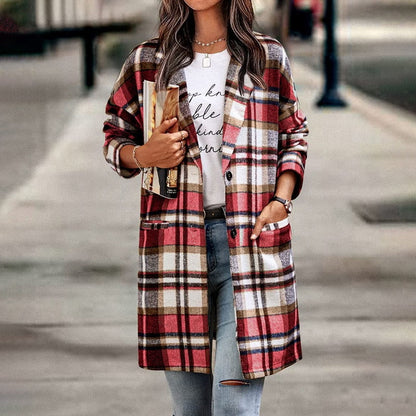 Karierte Damenjacke Übergangsmodell Regular Fit - BerlinGlamour