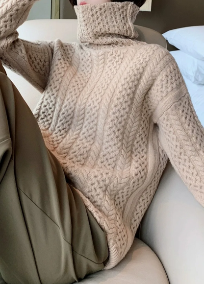 Weicher Strickpullover Rollkragen Warm Chunky