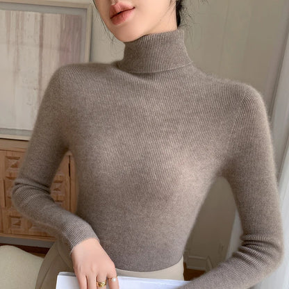 Wollpullover Rollkragen Warm Elegant