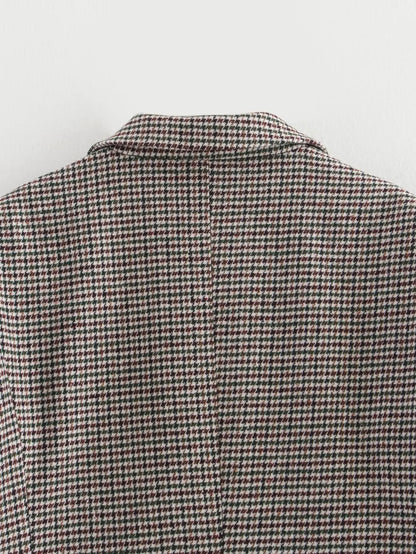 Damenblazer Kariert Oversized Klassisch