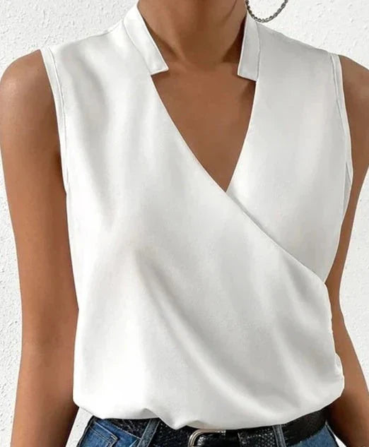 Elegantes Damen Top Ärmellos Einfarbig Sommer - BerlinGlamour