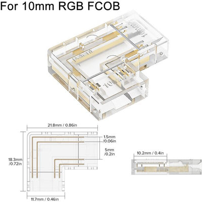 LED Streifenverbinder L-Form Durchsichtig