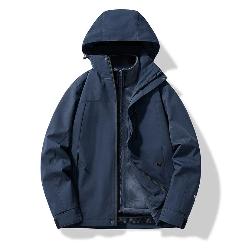 Herren Winterjacke Warm mit Kapuze Wasserfest