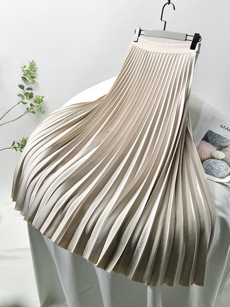 Damenrock Hohe Taille Eleganter Plisseerock Luxus - BerlinGlamour