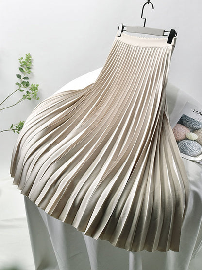 Designer Plisseerock Damenrock Hohe Taille Elegant Luxus