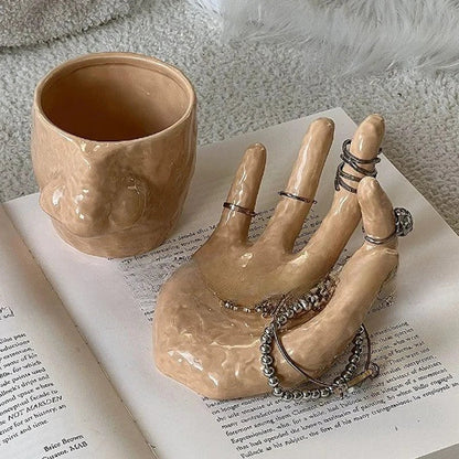 Einzigartiger Kaffeebecher Handbemalt Kunstkeramik