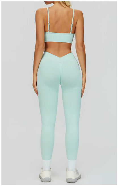Sport Outfit Set Damen 3-teilig Leggings BH Jacke