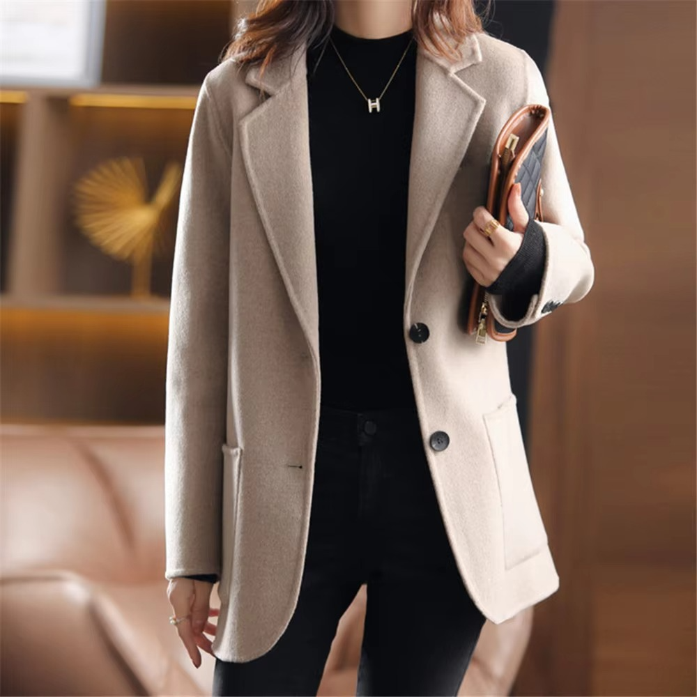 Damen Blazer Klassisch Bürolook Zweiknopfdesign