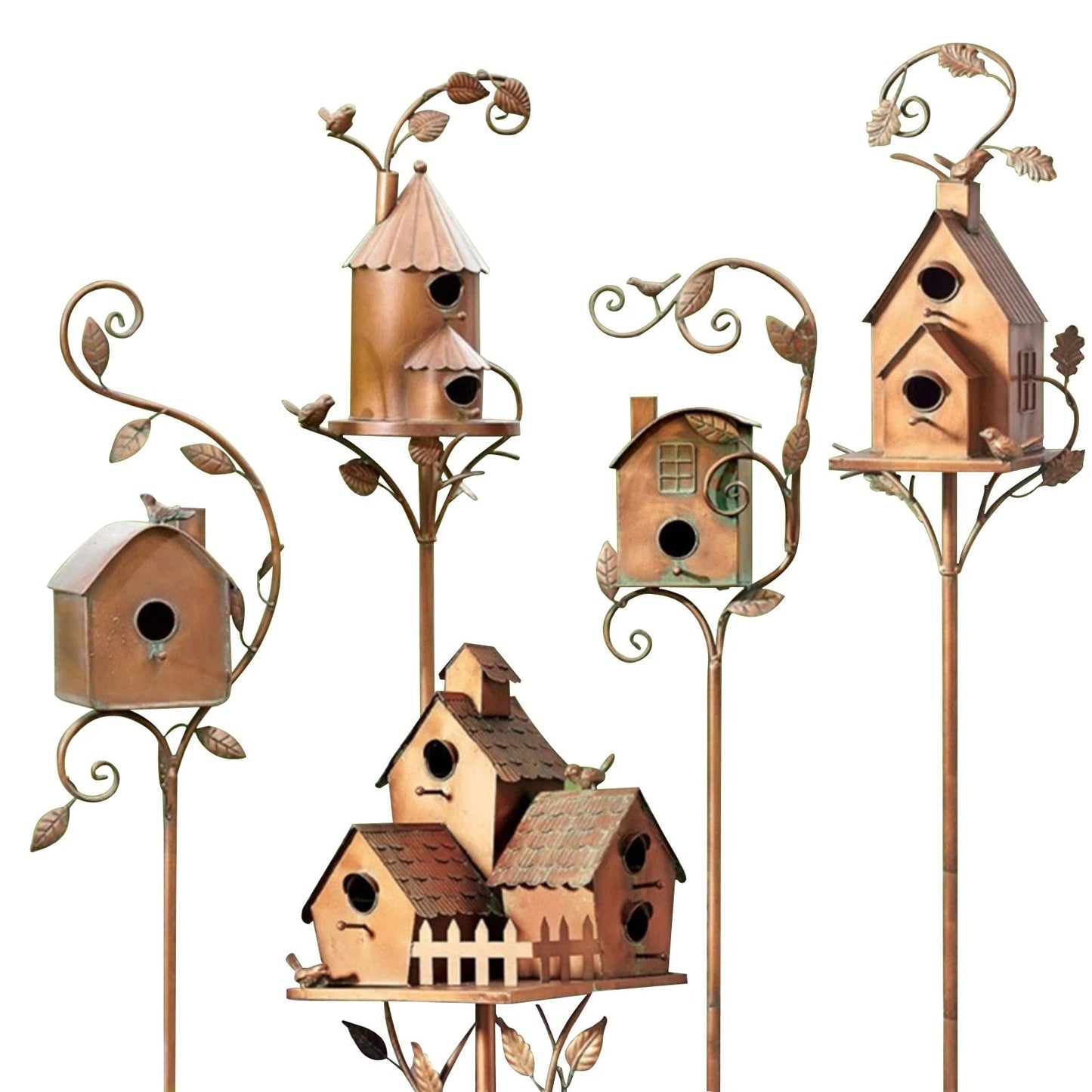Vogelhaus Gartenstecker Metall Dekorativ Tierfreundlich