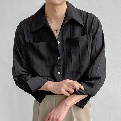 Herren Hemd Lissabon Stil Gerippt Vintage - BerlinGlamour