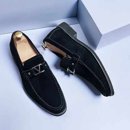 Herren Loafer Schuhe Wildleder Handgefertigt Elegante