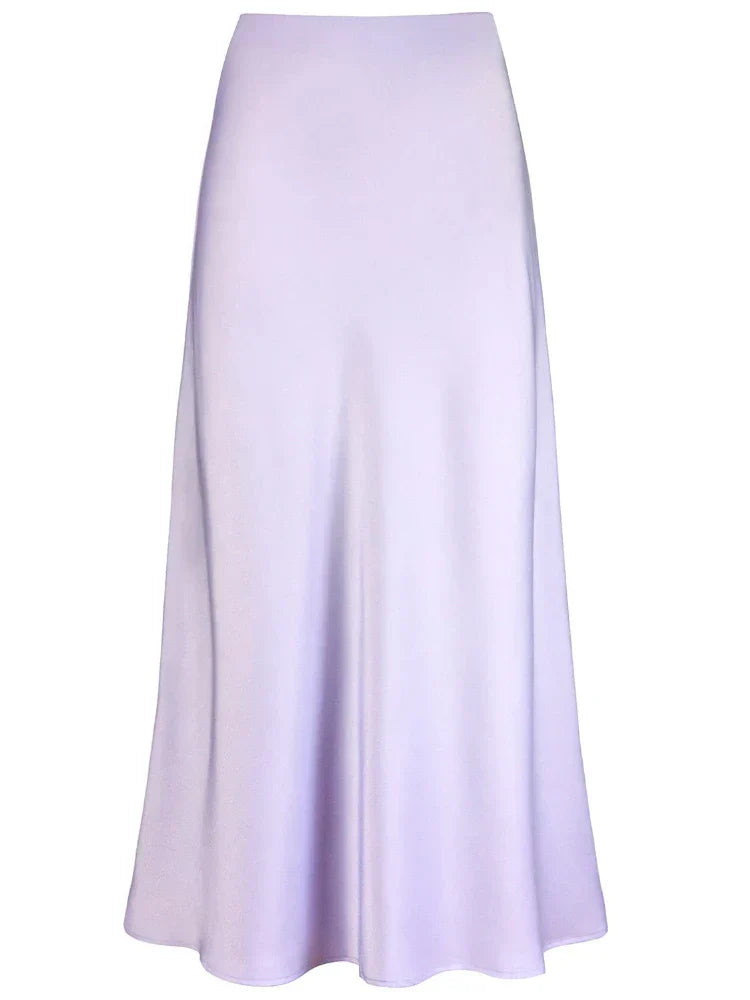 Elegante Damen Maxi Röcke Schwarz Seide Sommer
