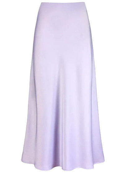 Elegante Damen Maxi Röcke Schwarz Seide Sommer