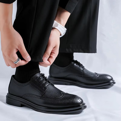 Herrenschuhe Flügelspitze Klassisch Schwarze Business Schuhe