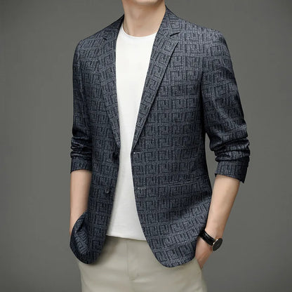 Herren Blazer Modern Geometrisches Muster Schmal