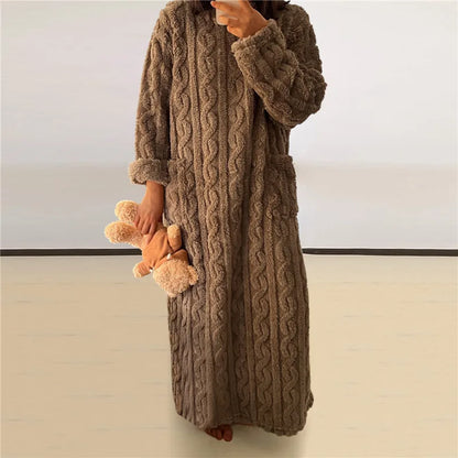Weiches Fleece Kleid Teddylook Warm