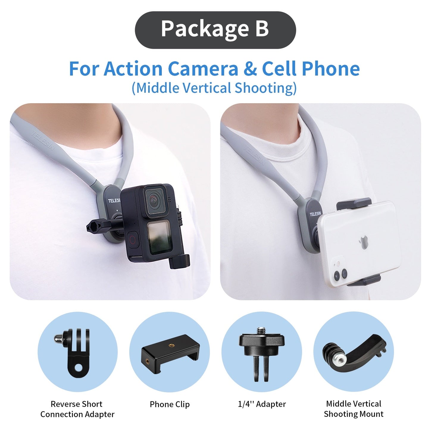Action-Kamera Zubehör Magnetisch Silikon Halsband Mount