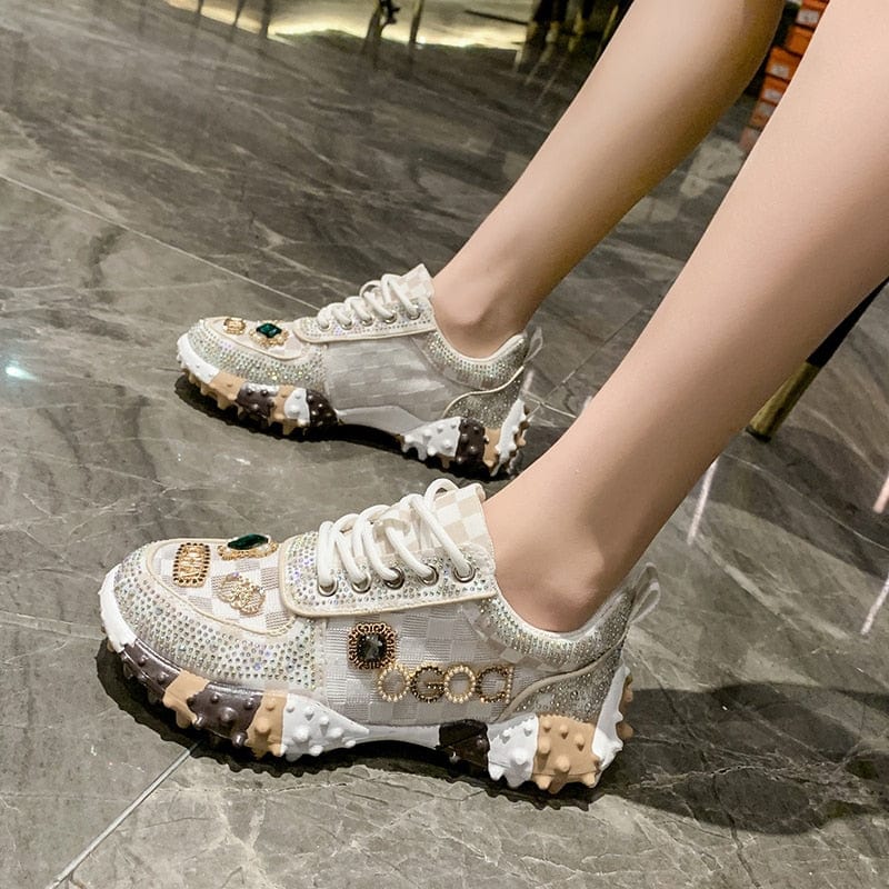 Glitzernde Diamant Schuhe Damen High Heels
