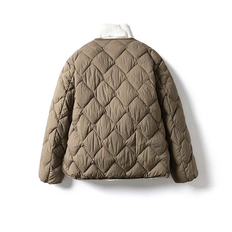Damen Pufferjacke Warm Leicht Gesteppt Winterjacke
