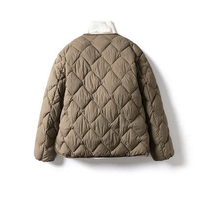 Damen Pufferjacke Warm Leicht Gesteppt Winterjacke