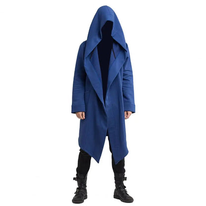 Gothic Strickjacke Herren Lang Kapuze Schwarze