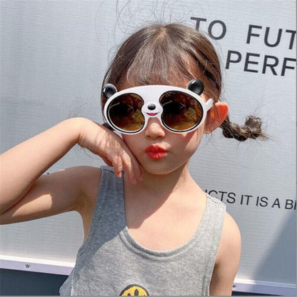 Kinder Sonnenbrille Süß Panda Weich mit Träger