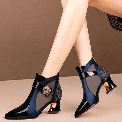 Stiletto Knöchelstiefel High Heel Damen Schuhe Glitter