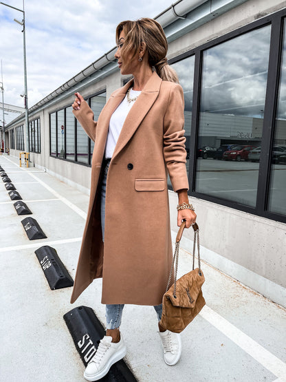 Klassische Doppelreihen Jacke Wolle Warm Elegant
